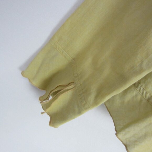 neesh by dar Womens Large Mustard Gold LS Cotton Blouse Shirt Ruffle Front L - Picture 10 of 12